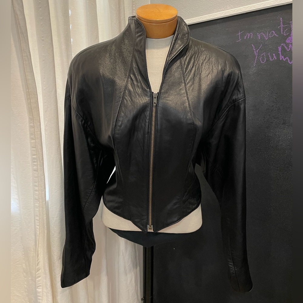 Vintage Tannery West genuine leather jacket Size L runs S